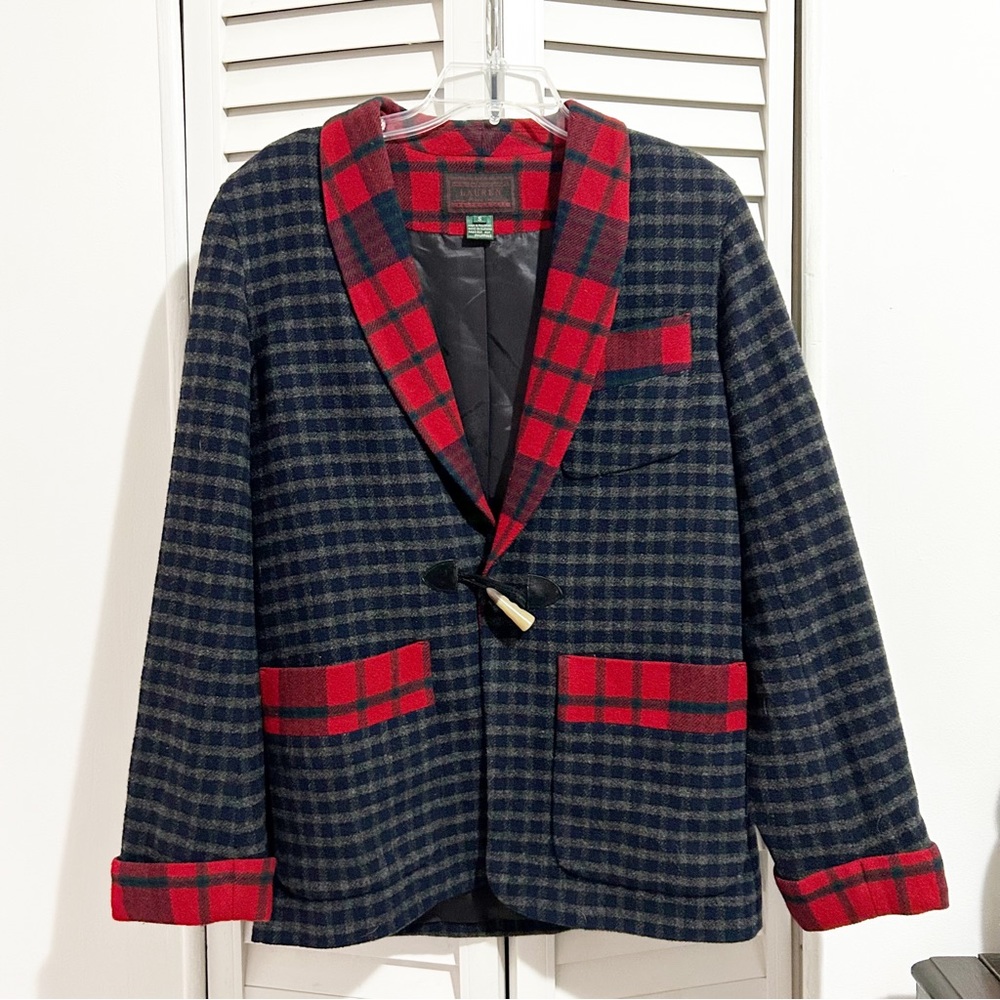 Vintage Lauren Ralph Lauren Lambs Wool Plaid Jacket Size Small (S) - Picture 7 of 7